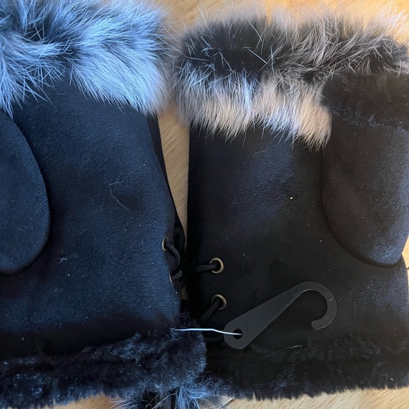Fingerless gloves with Genuine Fur - Picture 4 of 5